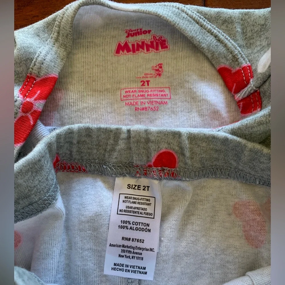 Girls Pajama Sets 4 piece Lot Size 2T Hearts Valentines Disney Minnie Old Navy